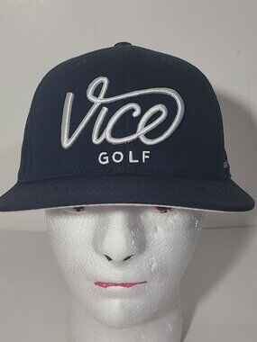 Vice Golf Embroidered Snapback Navy Blue Hat/Cap EUC